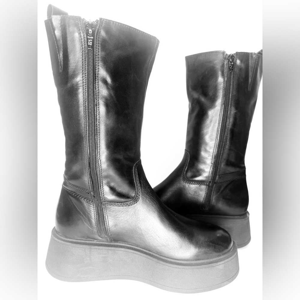 Tamaris Varinna Black Leather Combat Boots Platform Sole – EU 39 / US 8.5 - Picture 4 of 9